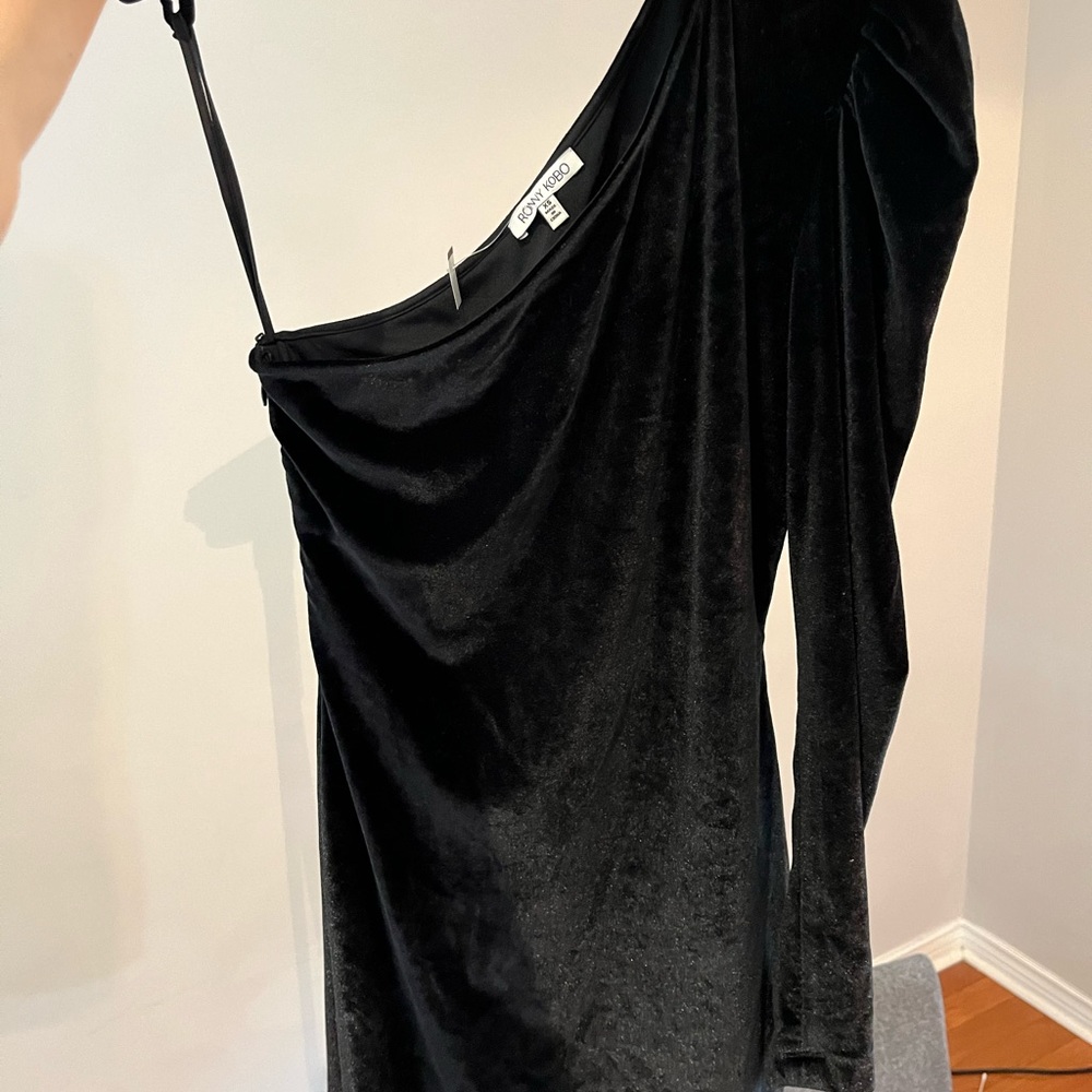Ronny Kobo Collection Black Velvet Dress